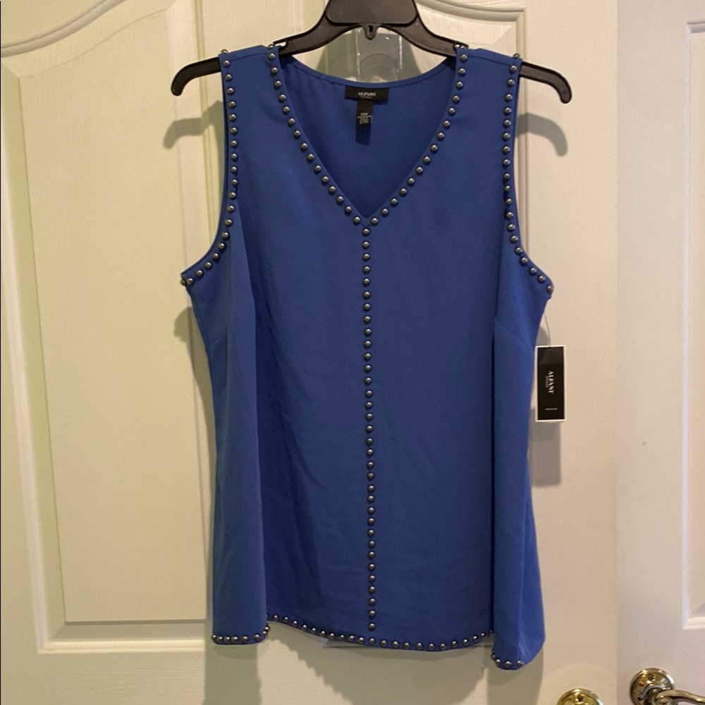 INC International Concepts Blouse with pewter studding